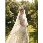 Mermaid Wedding Dresses Long Sleeves Lace Ruffles Luxury Bridal Gown Ivory robe de mariée Formal Wedding Dress Customized