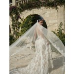 Mermaid Wedding Dresses Long Sleeves Lace Ruffles Luxury Bridal Gown Ivory robe de mariée Formal Wedding Dress Customized